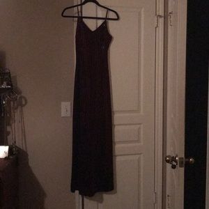 Burgandy velvet sequin formal gown